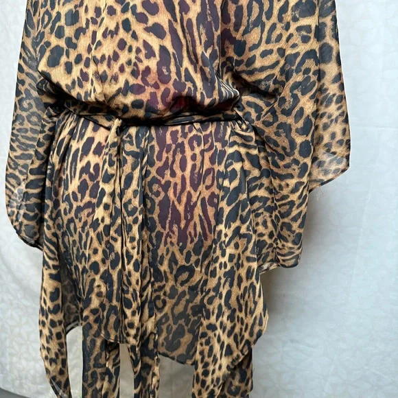 Lauren Ralph Lauren Leopard Print Tunic Swim Cover-Up S/M - Picture 5 of 7